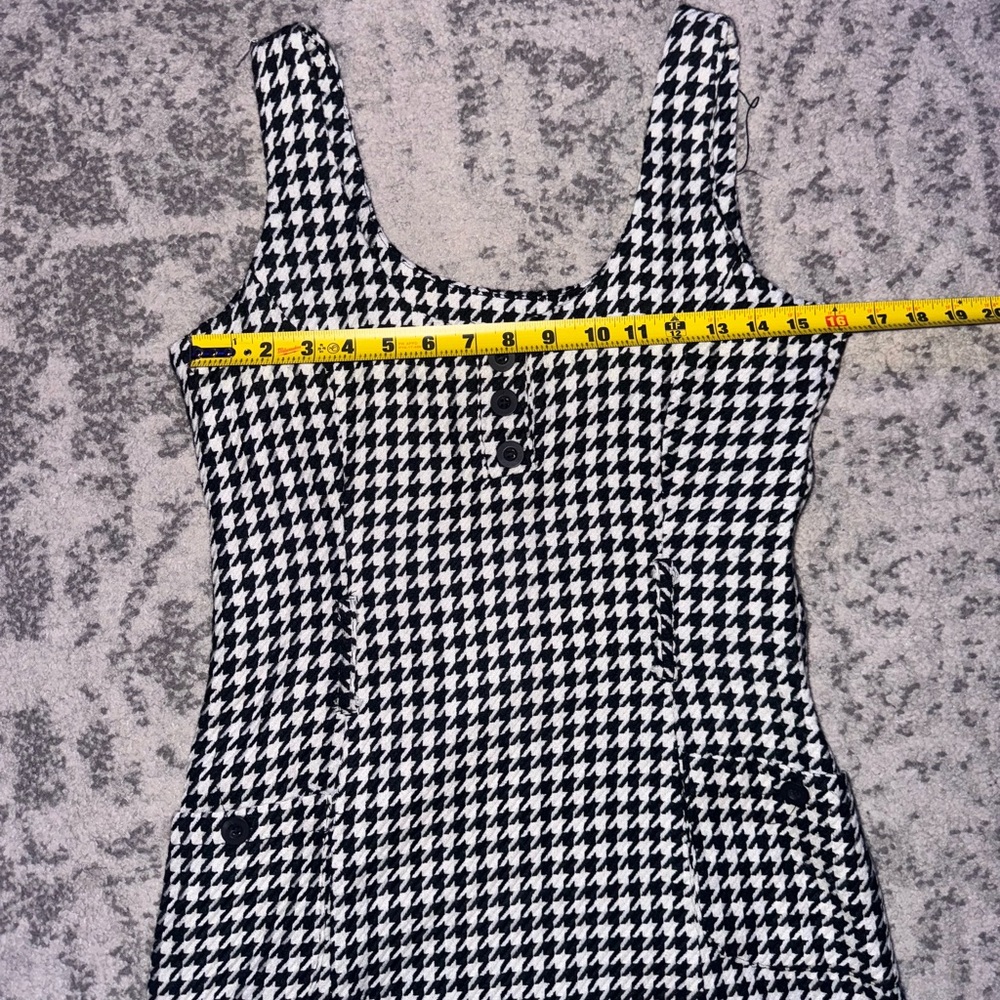 Vintage Wet Seal 90s Black/White Houndstooth “Clueless” Mini Dress Medium - Picture 6 of 7